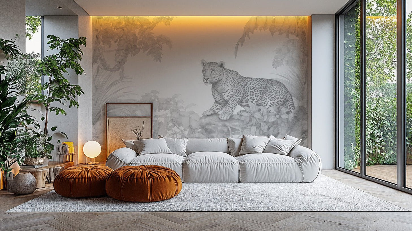 Resting Leopard Forest Wallpaper - Wallanza