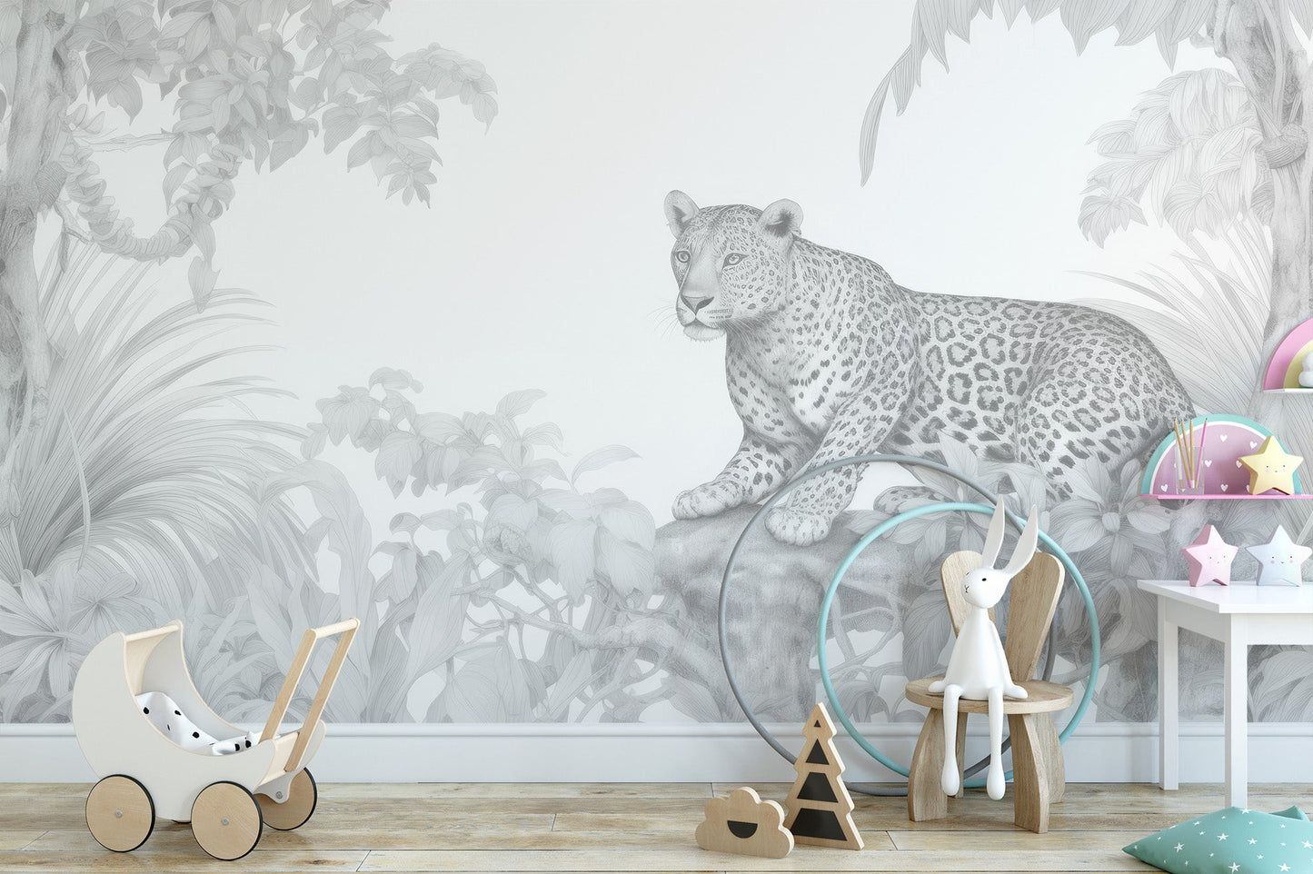 Resting Leopard Forest Wallpaper - Wallanza