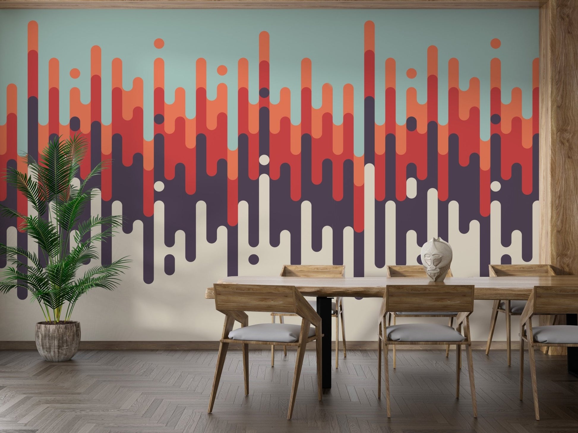 Unique abstract patterns on wallpaper
