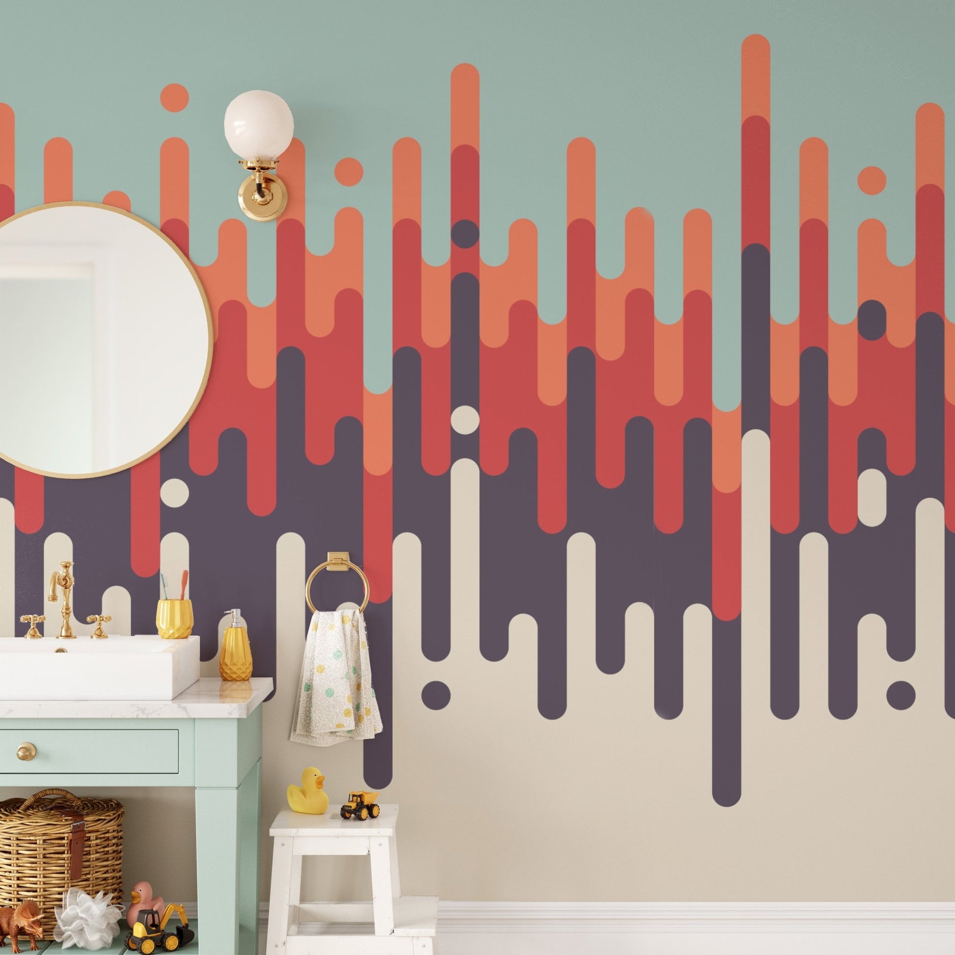 Retro abstract wallpaper mural pattern




