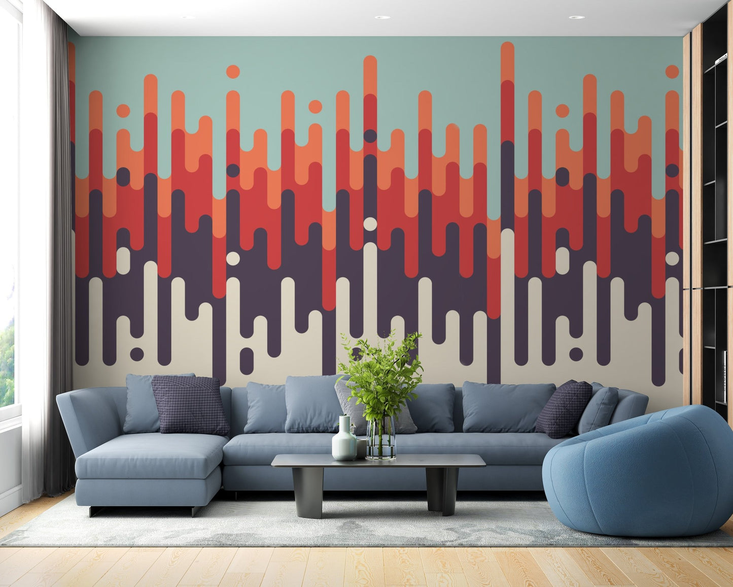 Artistic retro abstract wallpaper mural

