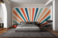 Retro Sunburst Geometric Wallpaper - Wallanza