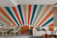 Retro Sunburst Geometric Wallpaper - Wallanza