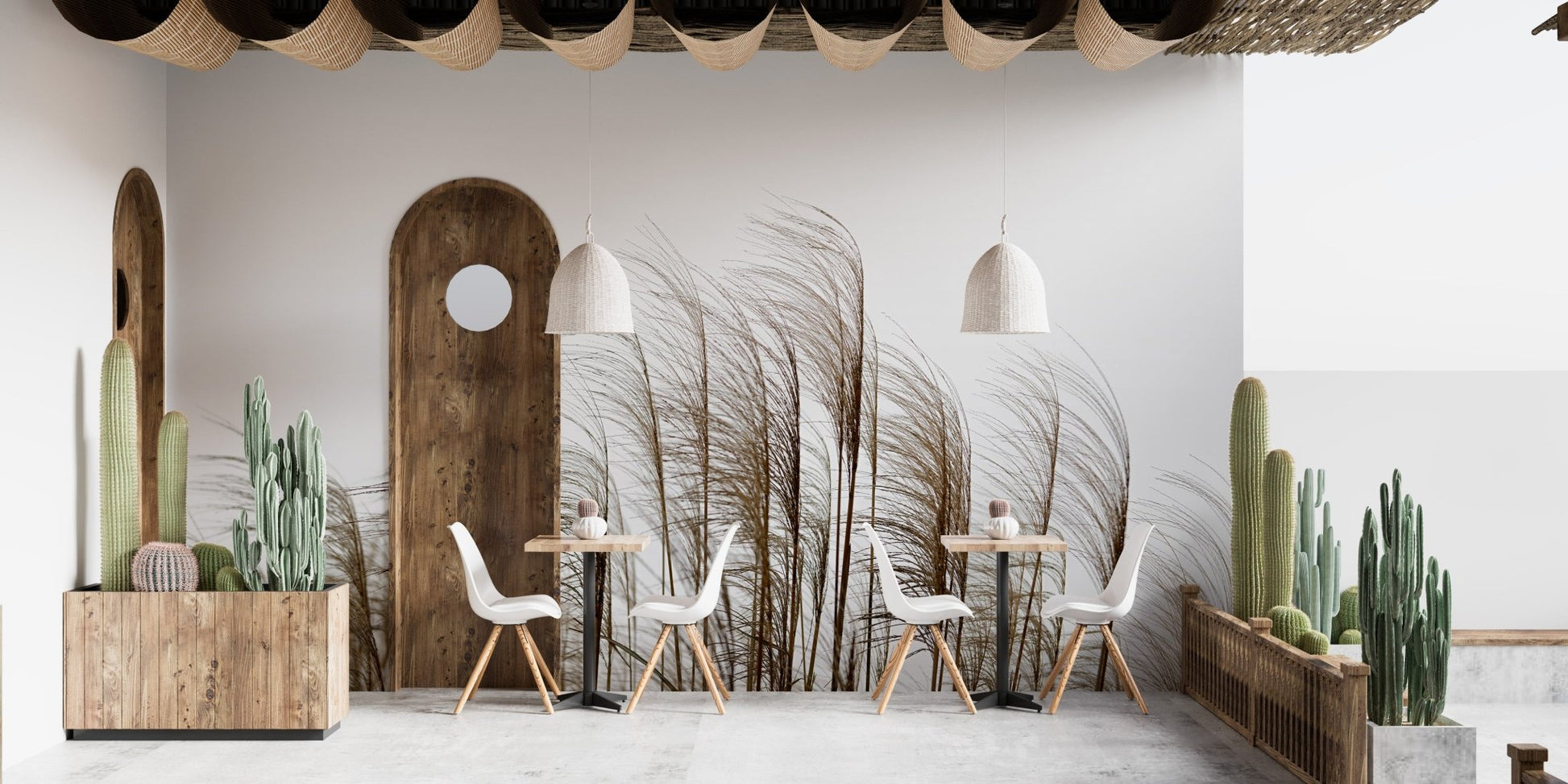 River Side Reed Field Wallpaper Murals - Wallanza