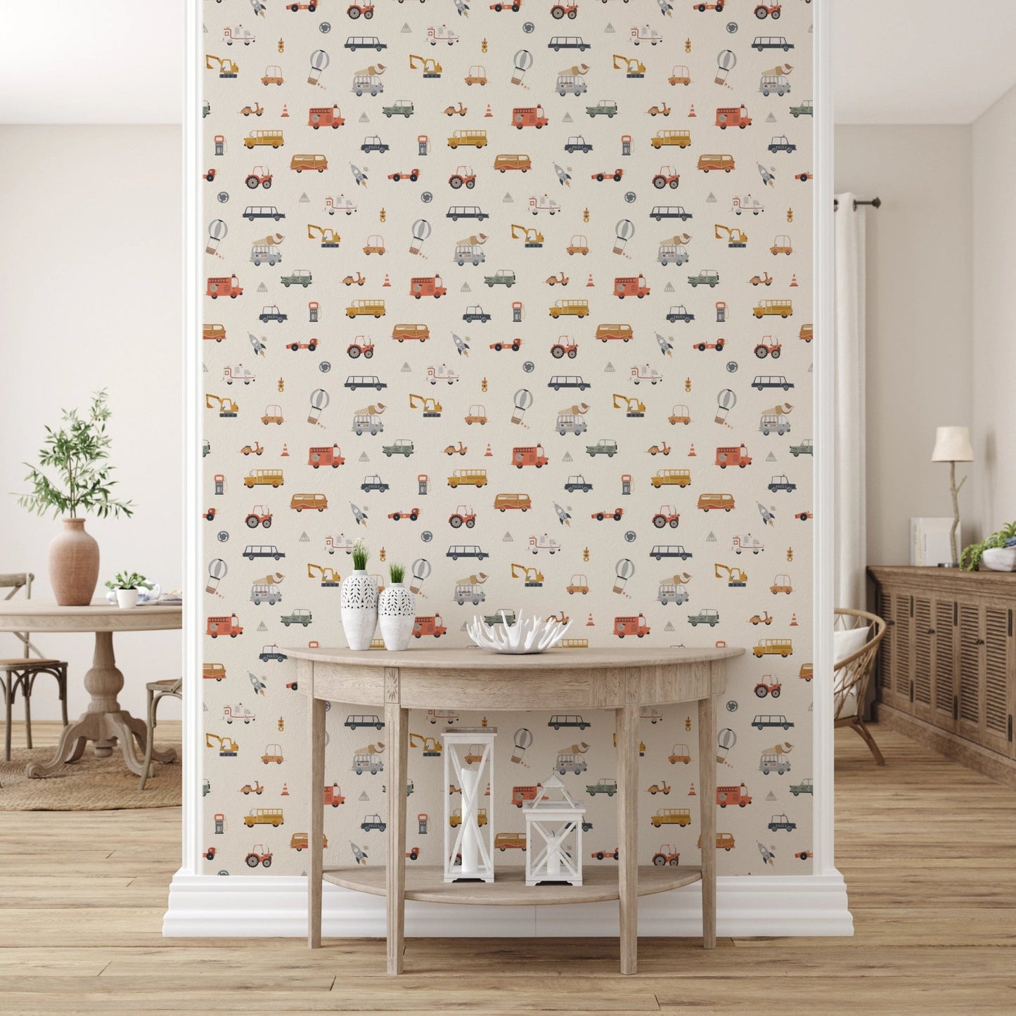 Cartoon road trip adventure wallpaper.