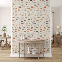 Cartoon road trip adventure wallpaper.