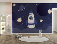 Rocket Ship Kids Space Wallpaper - Wallanza