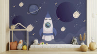 Rocket Ship Kids Space Wallpaper - Wallanza