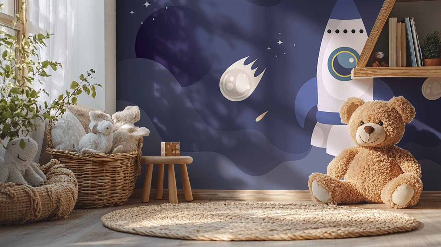 Rocket Ship Kids Space Wallpaper - Wallanza
