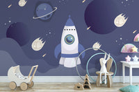 Rocket Ship Kids Space Wallpaper - Wallanza
