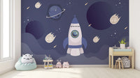 Rocket Ship Kids Space Wallpaper - Wallanza