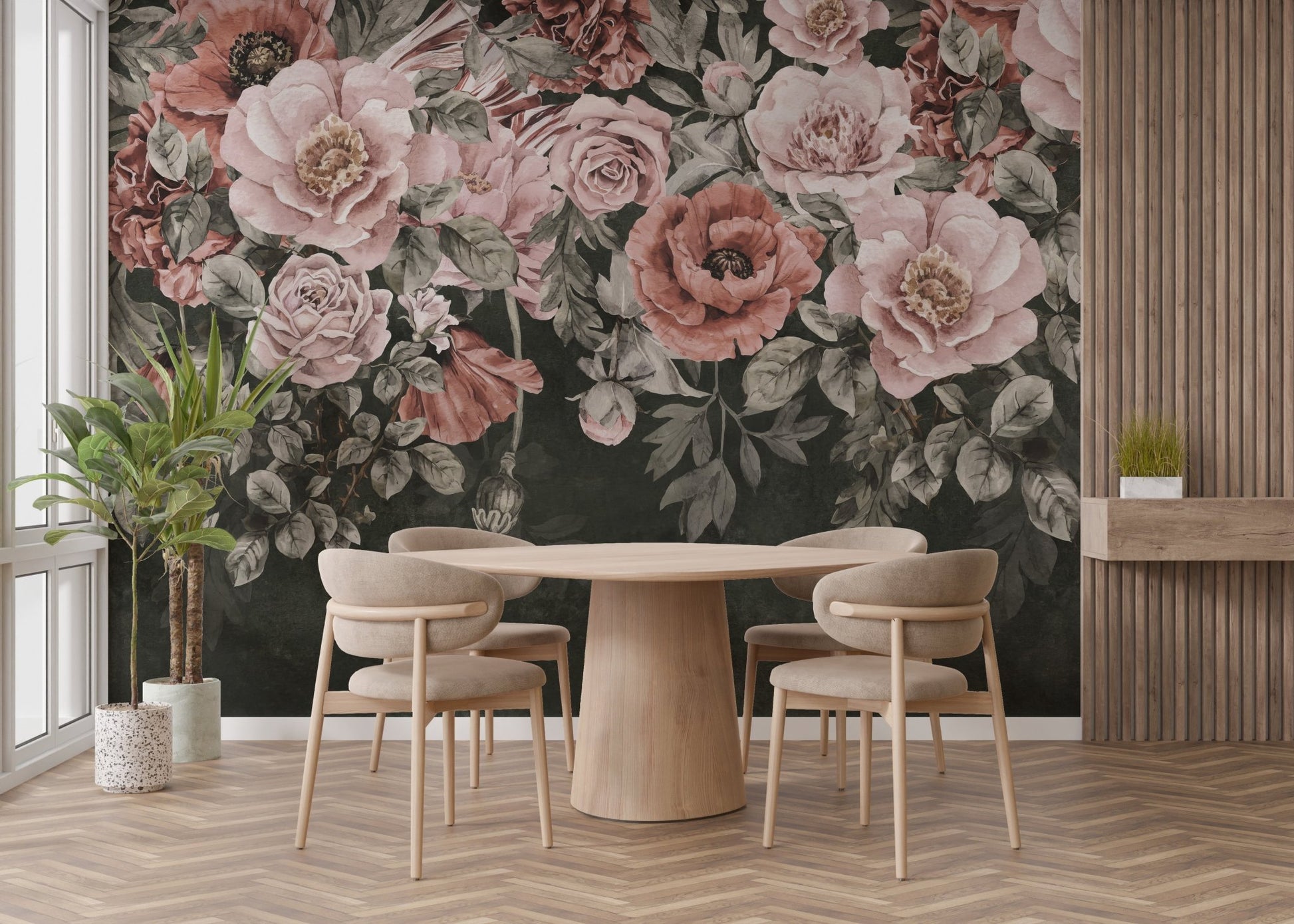 Romantic Blossoms Wall Mural - Wallanza