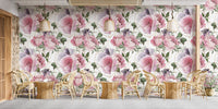 Romantic Rosewater Floral Pattern Wallpaper for soft style
