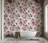 Romantic Rosewater Floral Pattern Wallpaper for home decor
