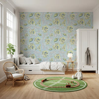 Roses Botanical Wallpaper in a child’s bedroom