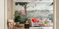 Majestic Elephant Mural Art in Suspicious Living room.