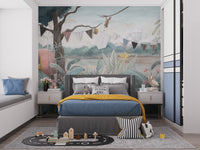 Royal Elephant wall mural for kids bedroom interior.