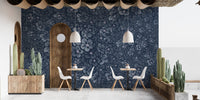 Royal Navy Floral Delight Wall Murals in an indoor patio with cactus plants.