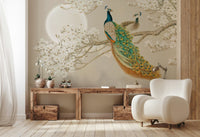 Royal Peacock Wall Mural - Wallanza
