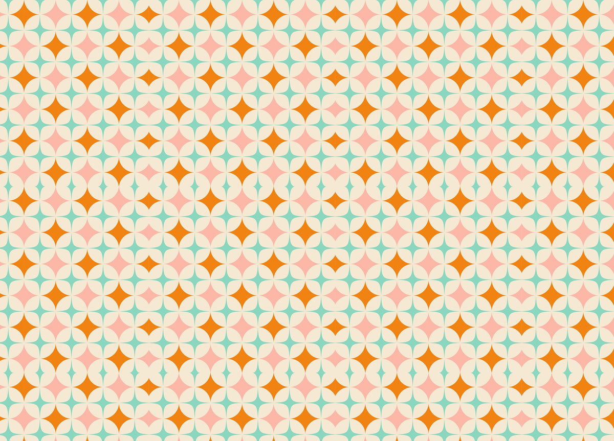 Mid Century Modern Art Pattern Bundle Vintage Wallpaper in your room — zoomed