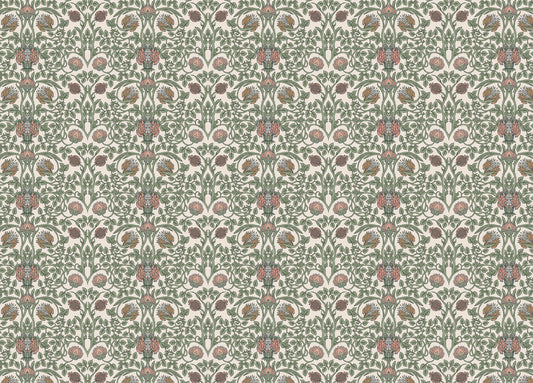 Enchanted Vintage Flower Pattern Retro Wallpaper
