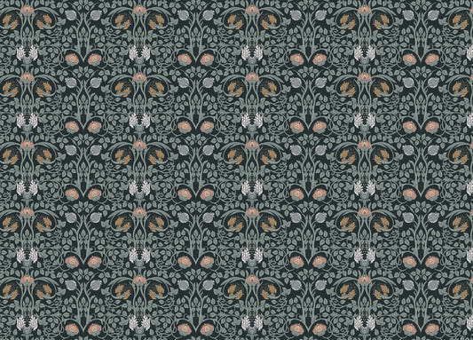 Dark Color Floral Vintage Seamless Pattern Retro Wallpaper
