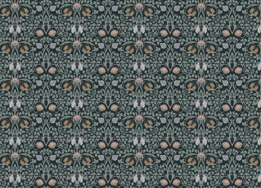 Dark Color Floral Vintage Seamless Pattern Retro Wallpaper
