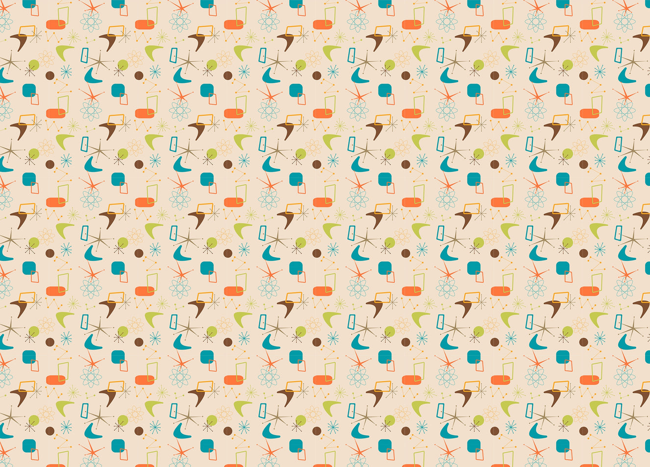 Old Vintage Style Atomic Mid Century Wallpaper