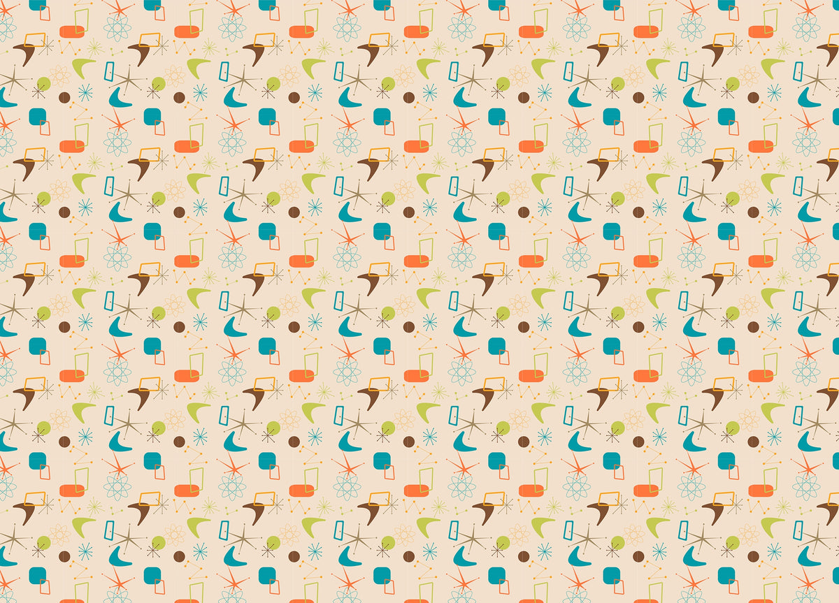 Old Vintage Style Atomic Mid Century Wallpaper in your room