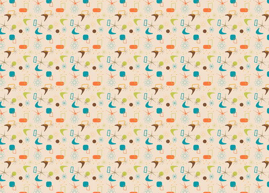 Old Vintage Style Atomic Mid Century Wallpaper