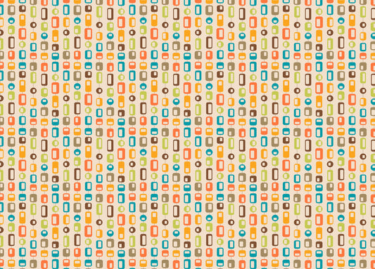 Rectangle and Rounded Mid Century Vintage Wallpaper