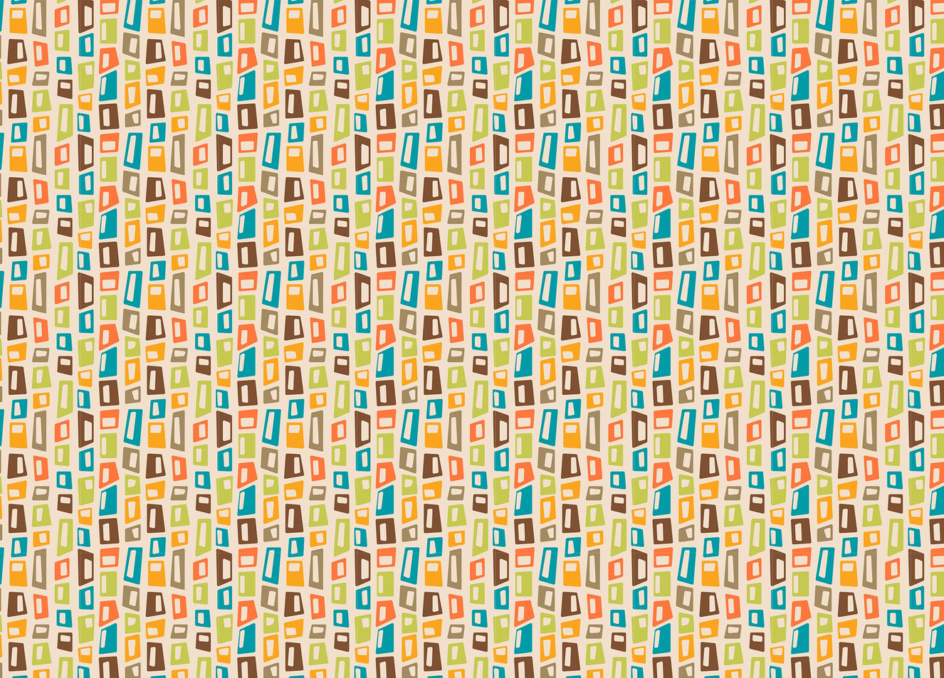Colorful Mid Century Modern Aesthetic Vintage Wallpaper