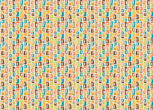 Colorful Mid Century Modern Aesthetic Vintage Wallpaper