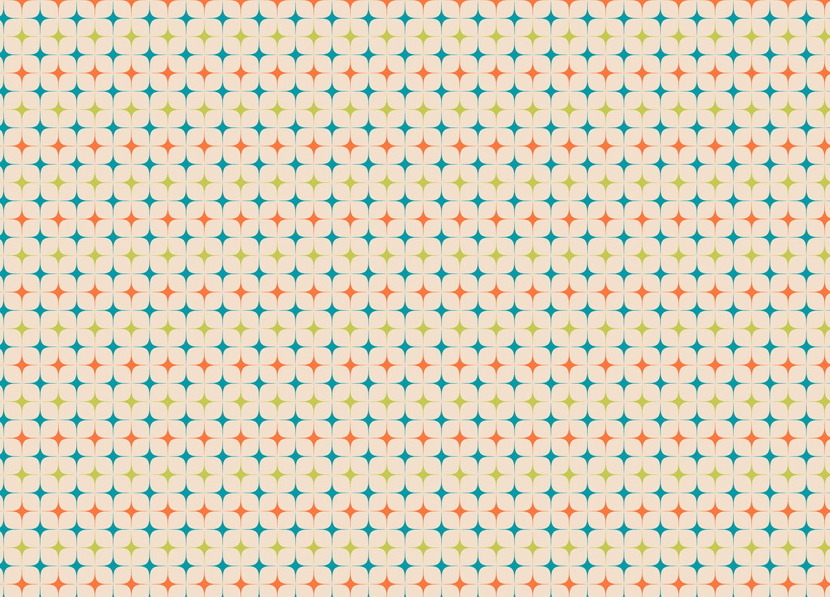Aesthetic Modern Seamless Pattern Vintage Wallpaper in your room — zoomed