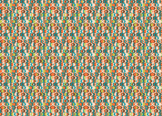 Terracotta Repeat Pattern Mid Century Vintage Wallpaper