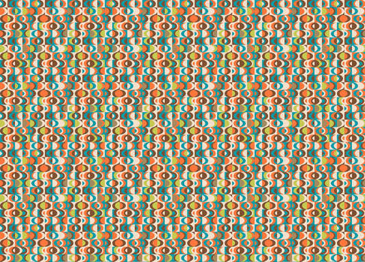 Terracotta Repeat Pattern Mid Century Vintage Wallpaper