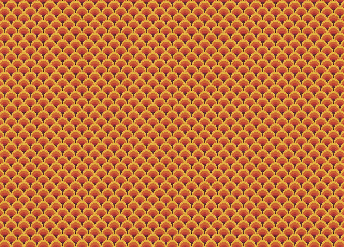 Orange Geometric Vintage Seamless Pattern Wallpaper in your room — zoomed