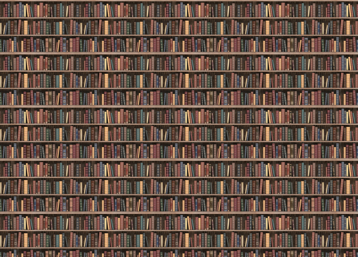 Seamless Books Old Vintage Wooden Shelf Wallpaper in your room