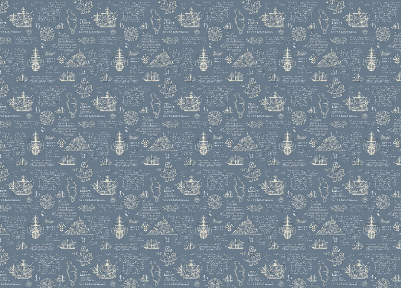 Vintage Manuscript Handwritten Latin Islands Adventure Wallpaper
