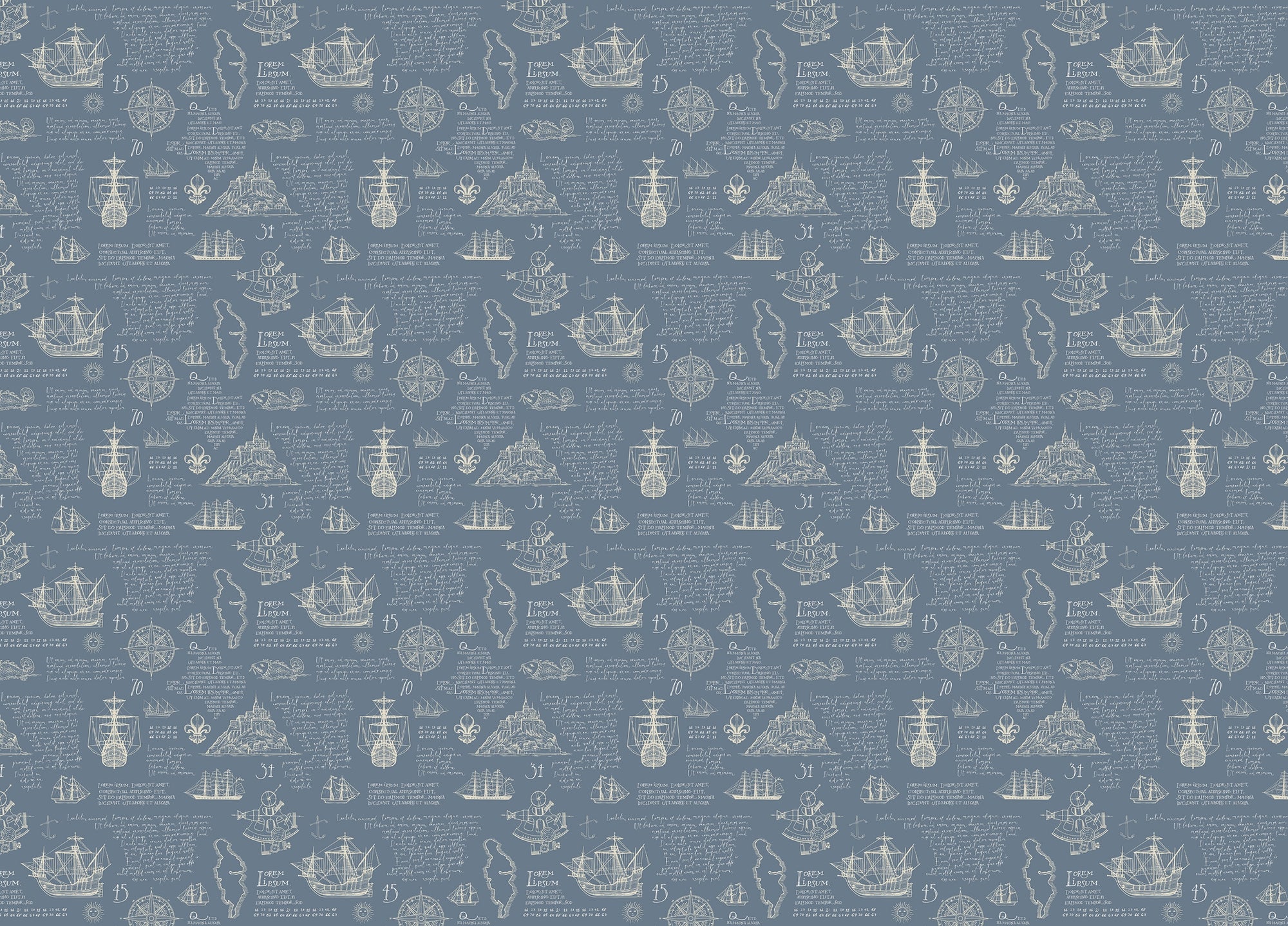 Vintage Manuscript Handwritten Latin Islands Adventure Wallpaper