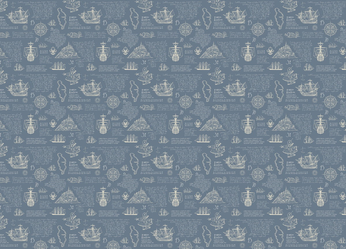 Vintage Manuscript Handwritten Latin Islands Adventure Wallpaper in your room — zoomed