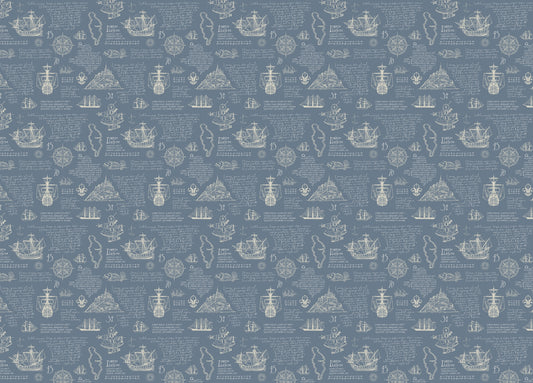 Vintage Manuscript Handwritten Latin Islands Adventure Wallpaper