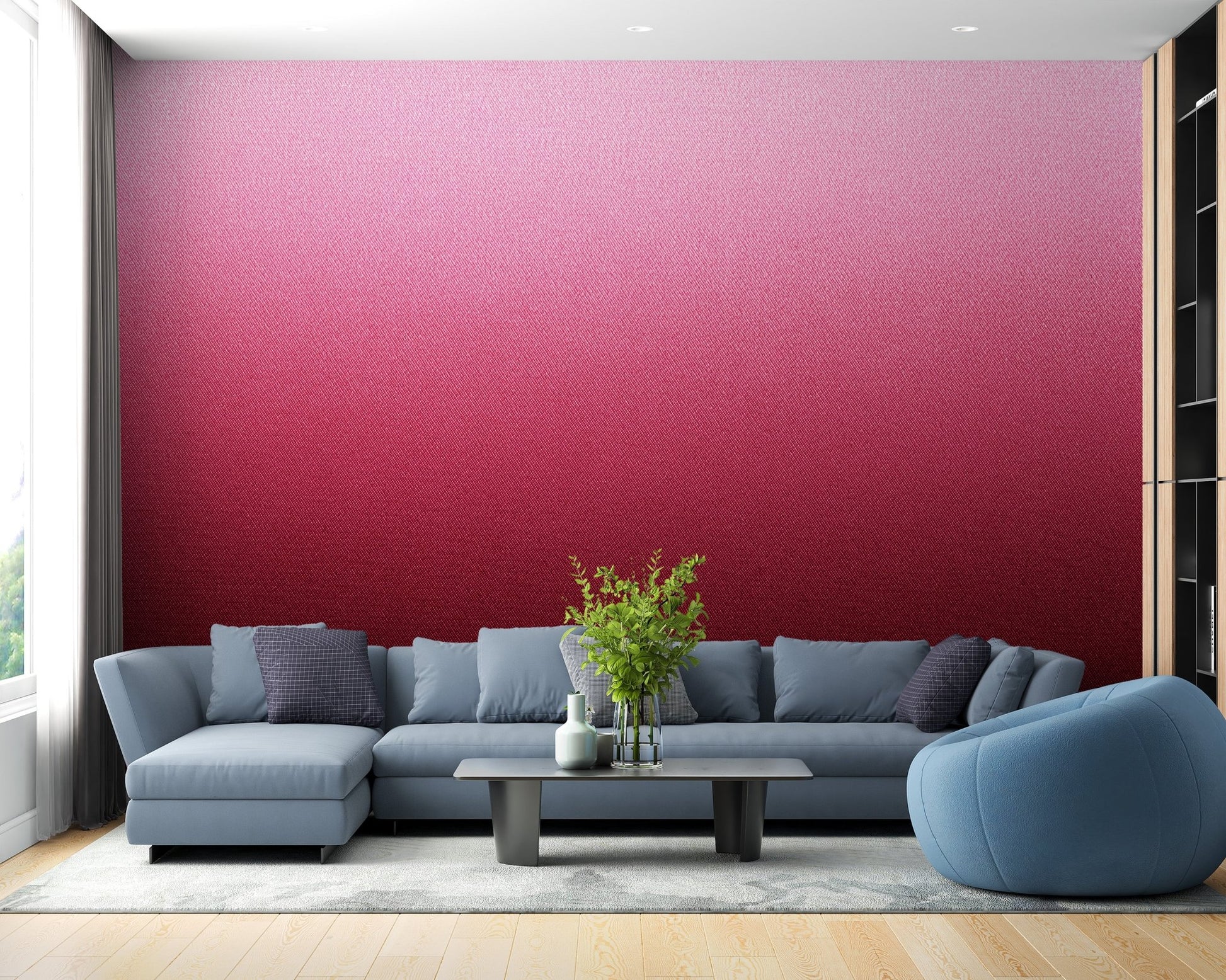 Ruby red gradient mural for elegant homes
