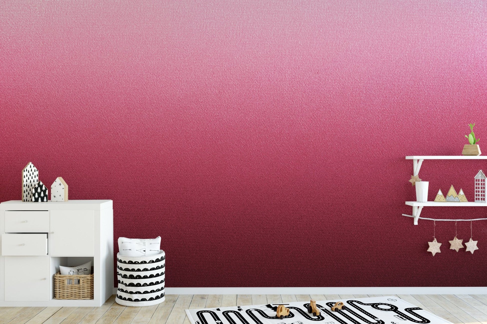 Bold ruby radiance mural for statement walls
