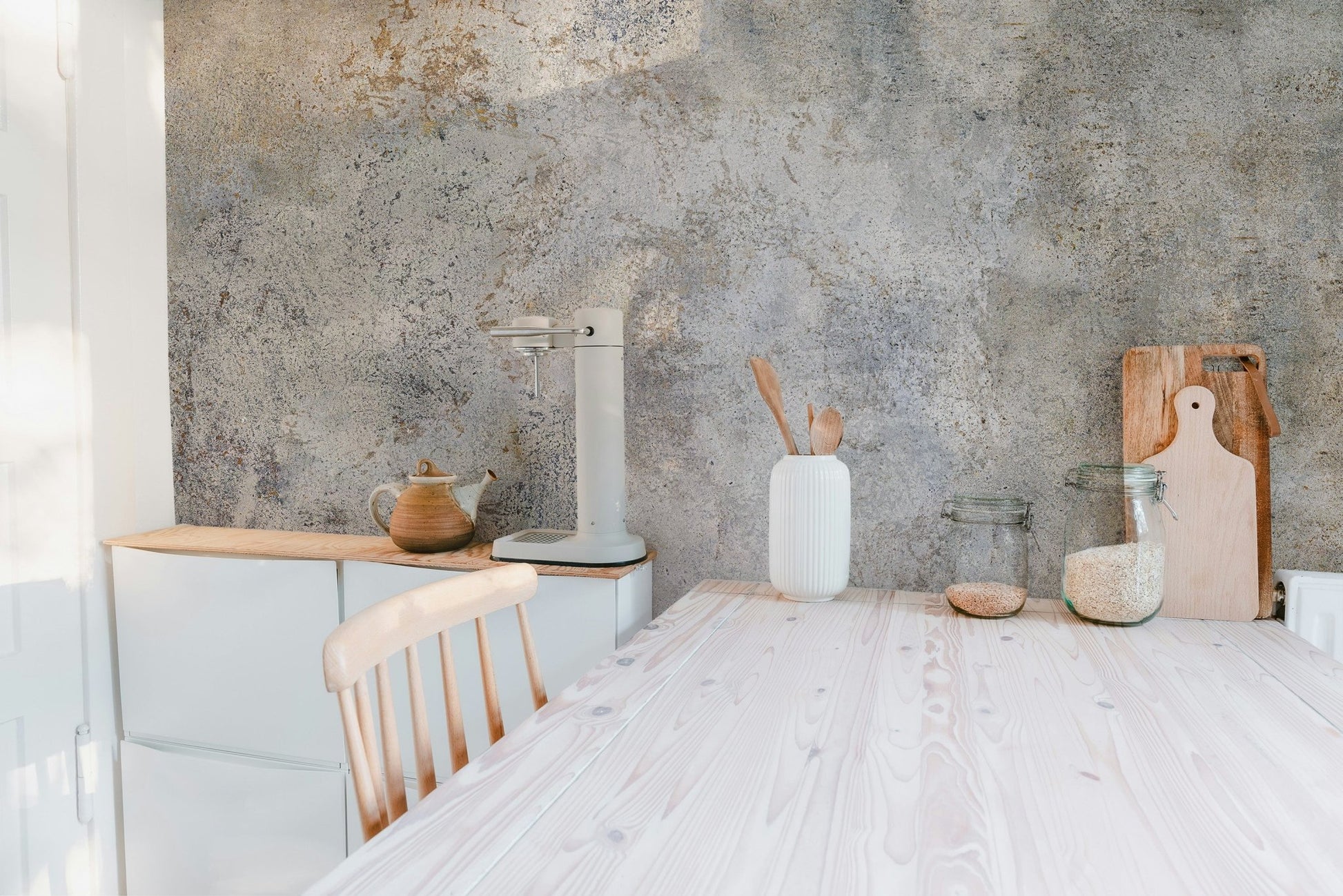 Chic cement wall mural for modern spaces
