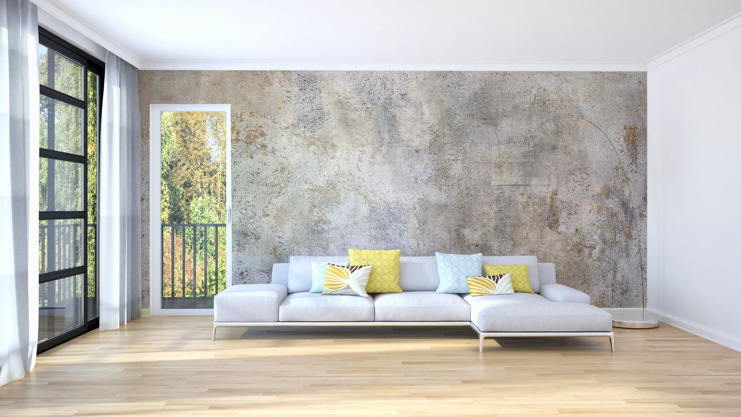 Rustic cement mural for stylish room accents
