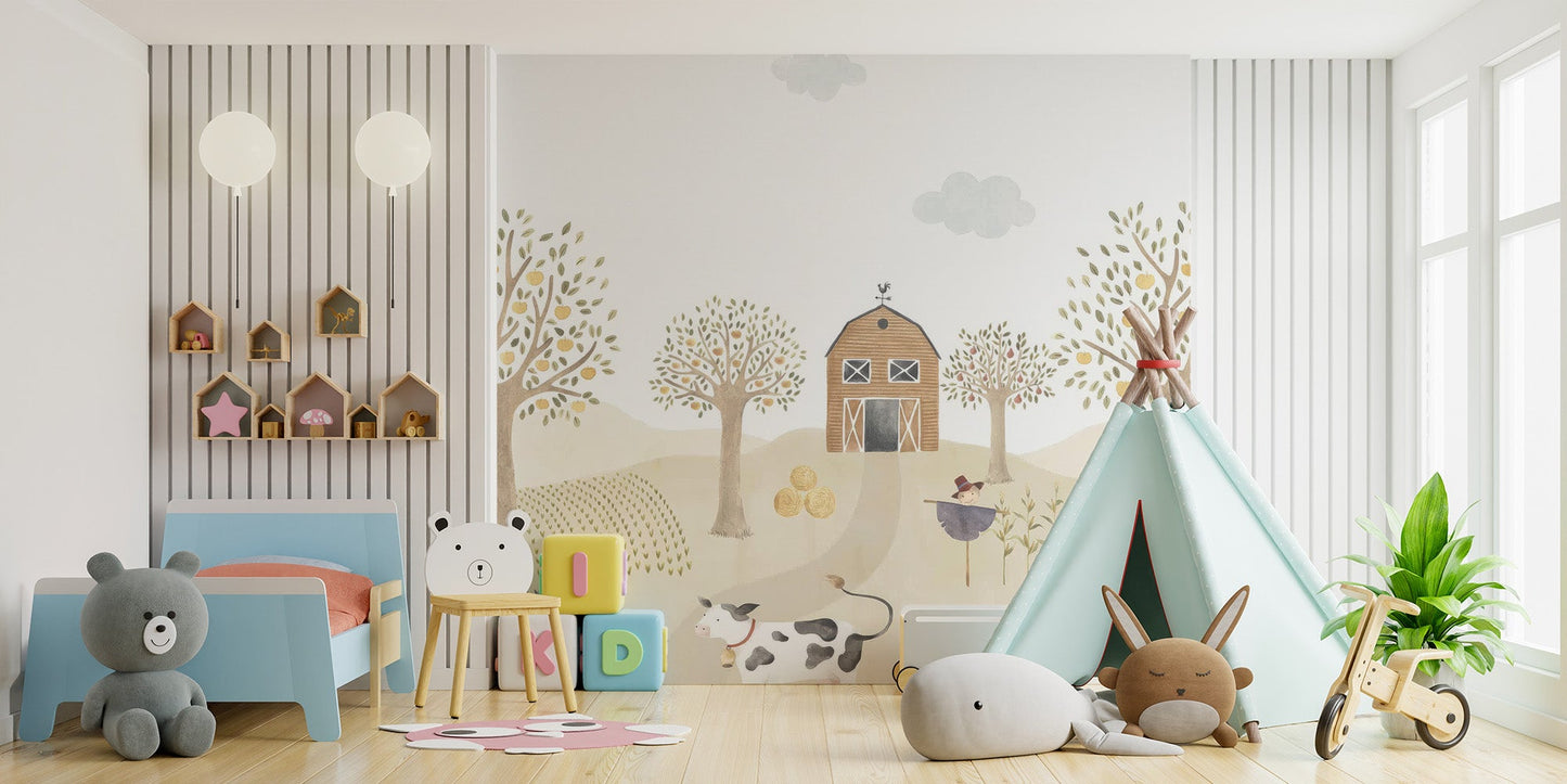 Rustic Farmhouse Kids Wall Mural - Wallanza