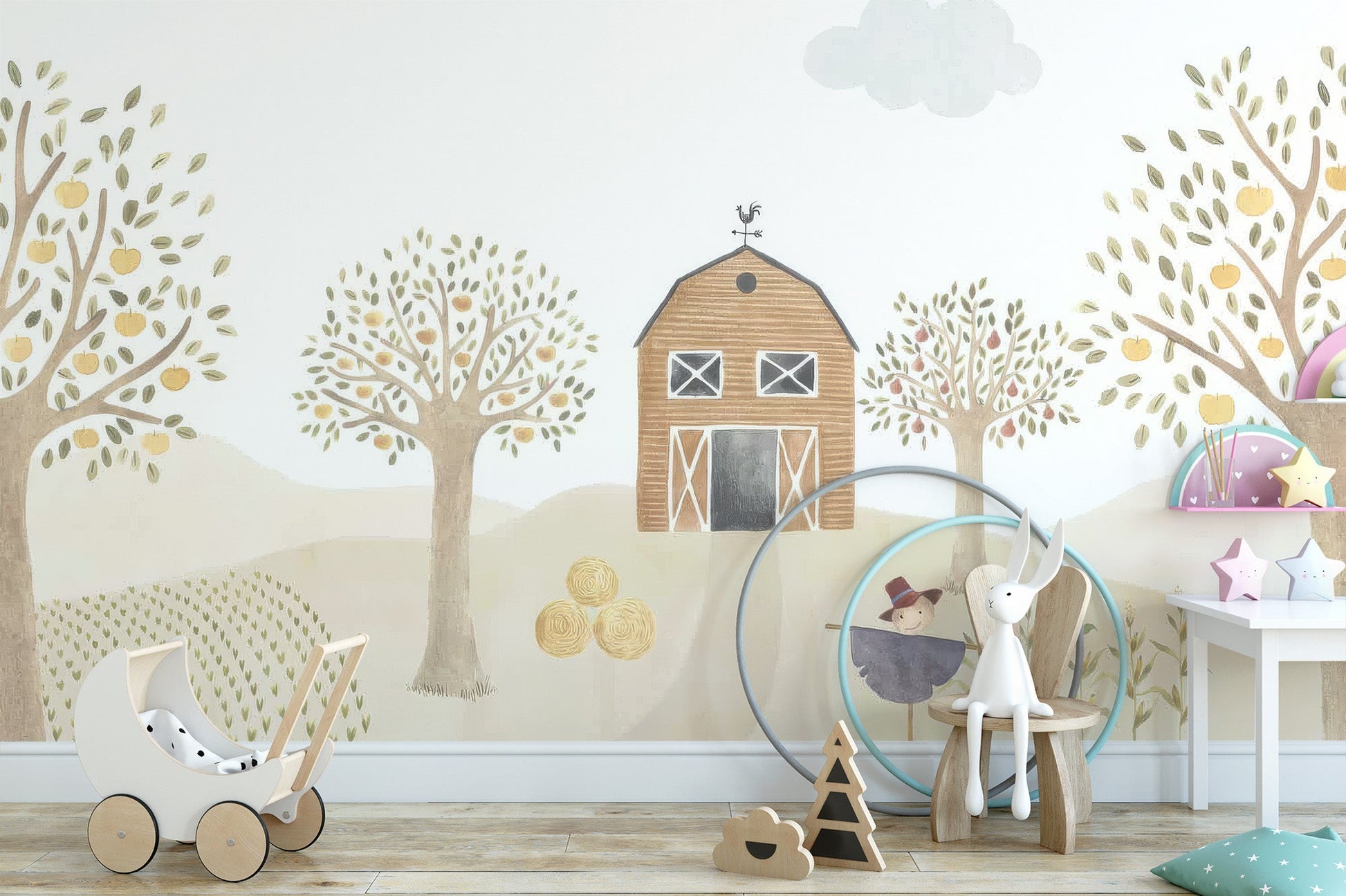 Rustic Farmhouse Kids Wall Mural - Wallanza