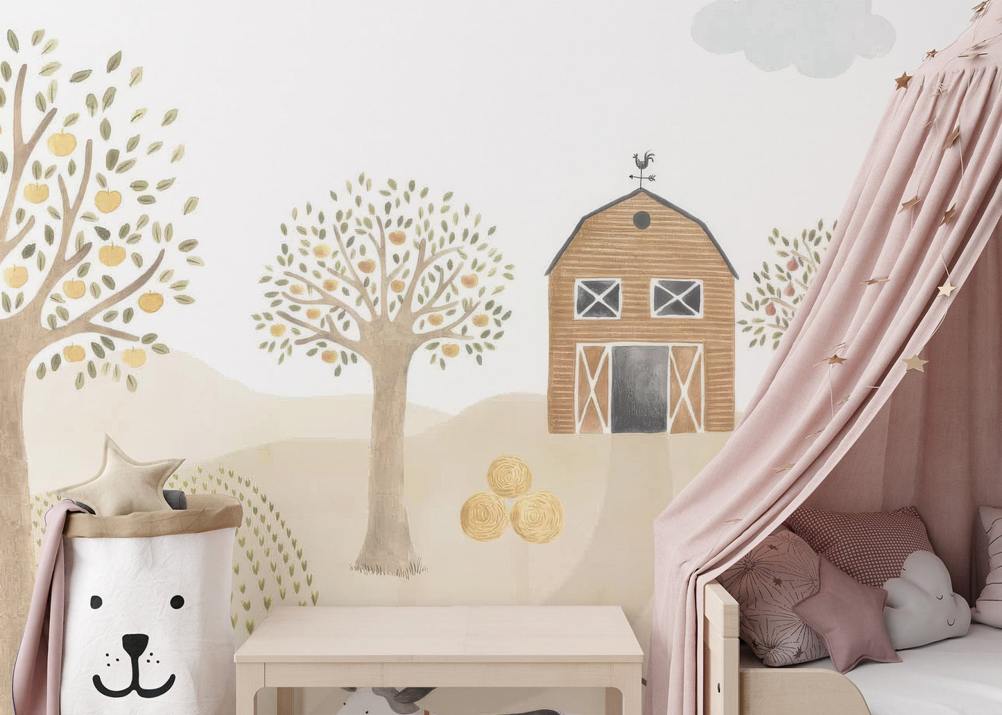 Rustic Farmhouse Kids Wall Mural - Wallanza