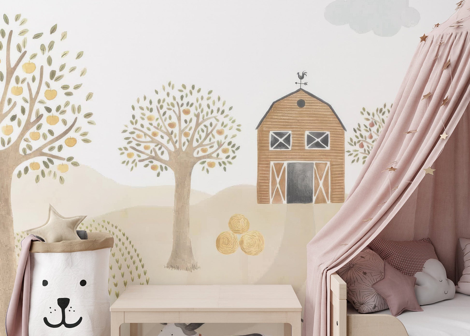 Rustic Farmhouse Kids Wall Mural - Wallanza